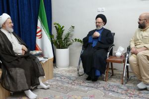 دیدار و گفت‌وگوی علامه سید علی فضل‌‌ الله با آیت‌ الله اراکی