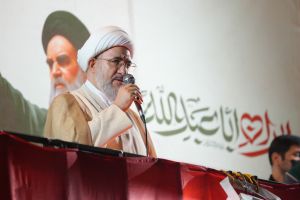 سخنرانی آیت‌ الله اراکی در تجمعات مردم انقلابی در میدان توحید قم