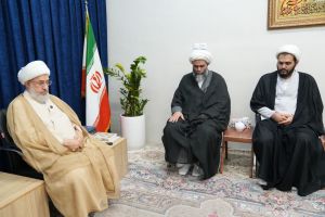 دیدار چند خانواده از شهدای میناب و خانواده شهید اسدی از مشهد با آیت‌ الله اراکی